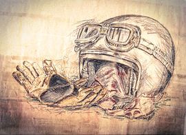 Motorhelm van Freddy Hoevers