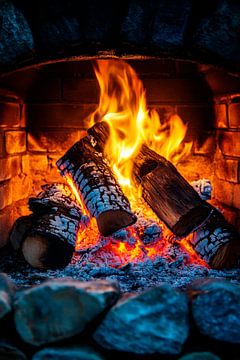 Blazing fire by Poster Art Shop