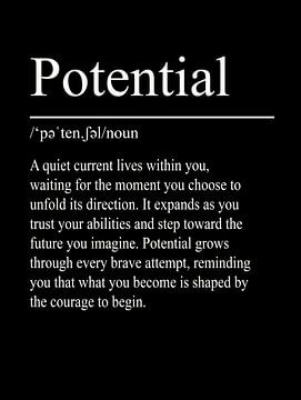 Définition du potentiel - Noir sur WordsThatInspire