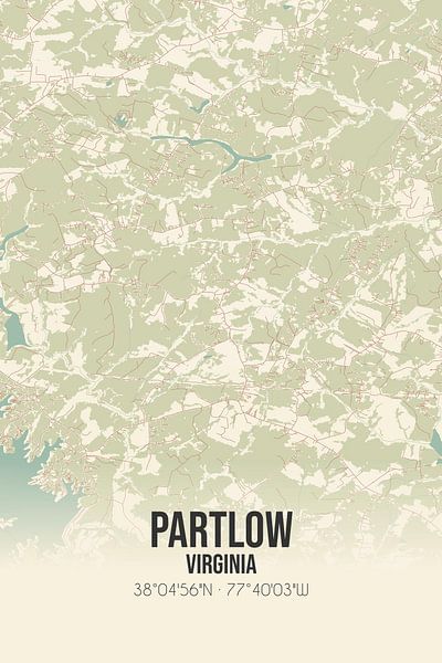 Vintage map of Partlow (Virginia), USA. by Prints of Place