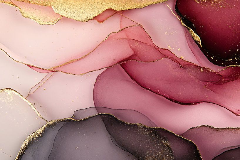 Abstract pink and gold design by Imperial Art House