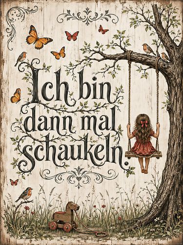 Ik ga even schommelen – Vintage poster