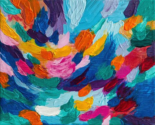 Abstract schilderij, kleurrijk, expressionisme