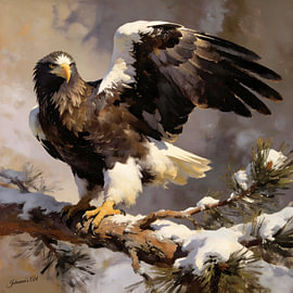 Birds of Prey - Steller's Sea Eagle by Johannas Art Creations