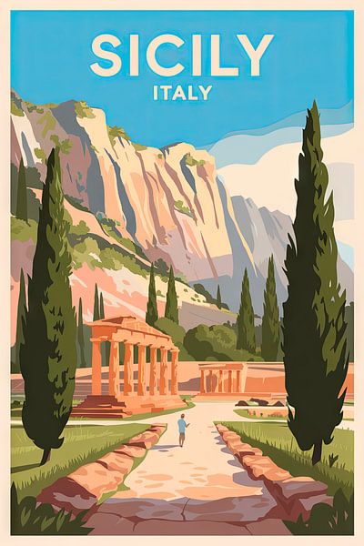 Sicily, Italy. by Poster Art Shop