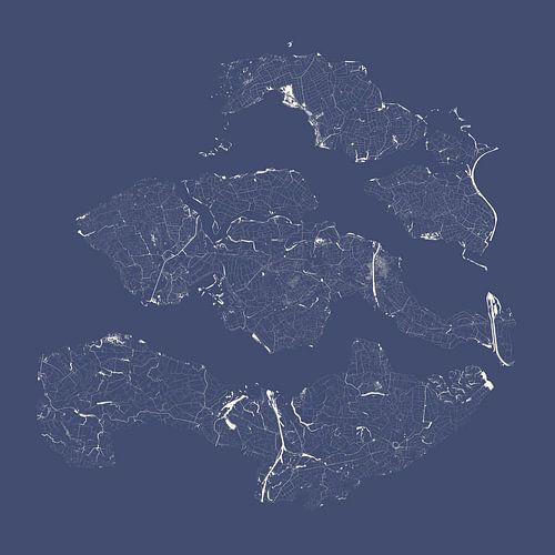 Waters of Zeeland in Royal Blue by Maps Are Art