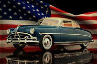Hudson Hornet 1953 avec drapeau américain par Jan Keteleer Aperçu
