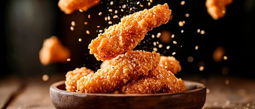 Crispy baked chicken pieces with a twist by Poster Art Shop