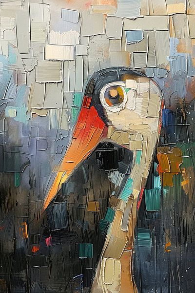 Moderne Vogel von Abstraktes Gemälde