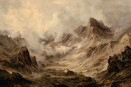 Sturmtal – ausdrucksstarke Berglandschaft im Ölmalstil