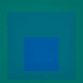 Josef Albers - Hommage an das Quadrat, blau, grün, hohe Auflösung von Vivanne