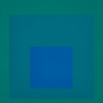 Josef Albers - Homage to the Square,blue, green, High Resolution by Vivanne