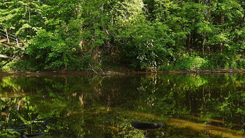 Old footbridge at a mill at the river Saalein Halle Saale in Germany by Babetts Bildergalerie