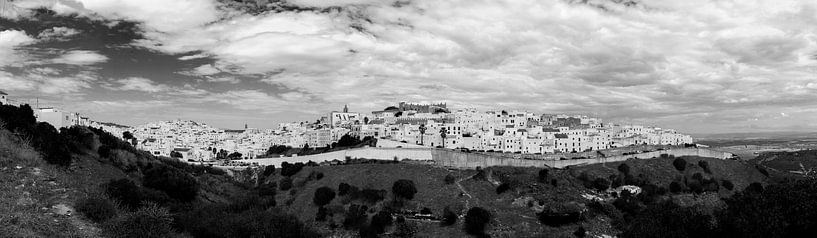 Vejer de la Frontera (zwartwit panorama) von Jack Koning