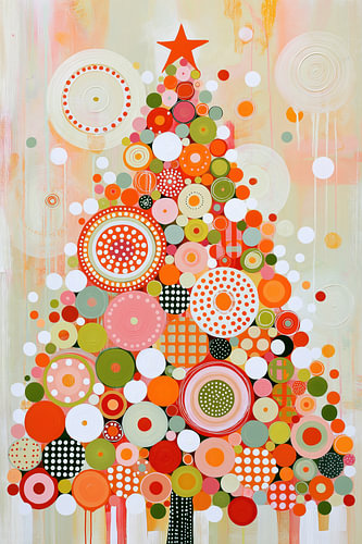 Festive Christmas Tree Circle Pattern