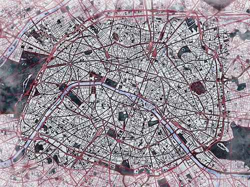 Carte de Paris avec le style 'White Winter'
