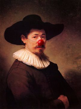 Rembrandt Herman Doomer met clowns neus
