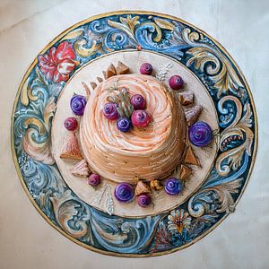 Wunderschönes Dessert von oben gesehen