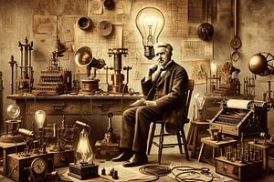 Erfindergeist des Thomas Edison: Ein Genie umgeben von Kreativität
