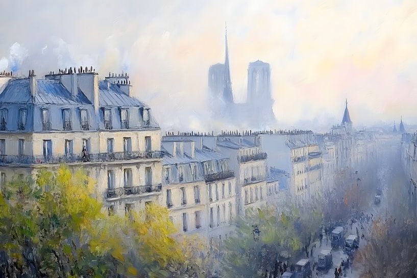 Een nieuwe dag boven Notre Dame van Skyfall