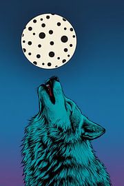 a Wolf Howling at a Spotted Moon by Dante S