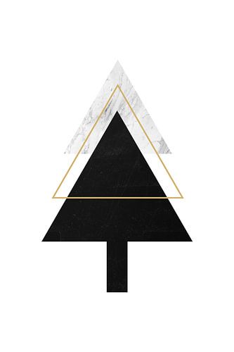 Minimalist Marble Christmas Tree - Christmas Print