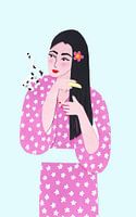 Geisha mit Kätzchen