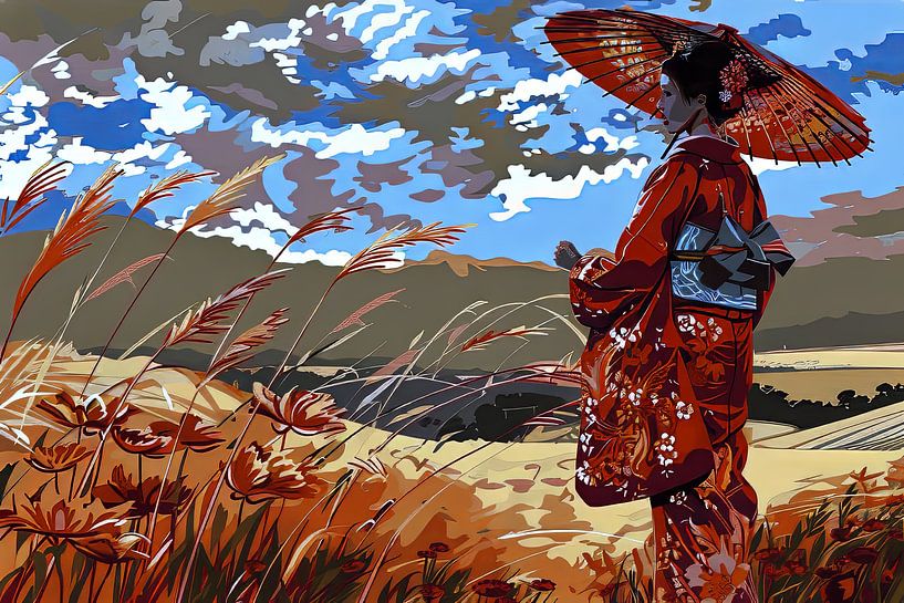 picturesque Japanese woman by Egon Zitter