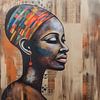 Afrikanische Frau mit buntem Stirnband von Digital Art Waves