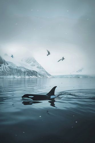 Orca in calm polar waters