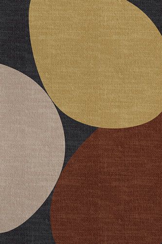 Moderne abstracte geometrische organische retrovormen in aardetinten: beige, grijs, bruin, geel