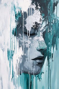 Abstract portrait woman with paint by Imperial Art House