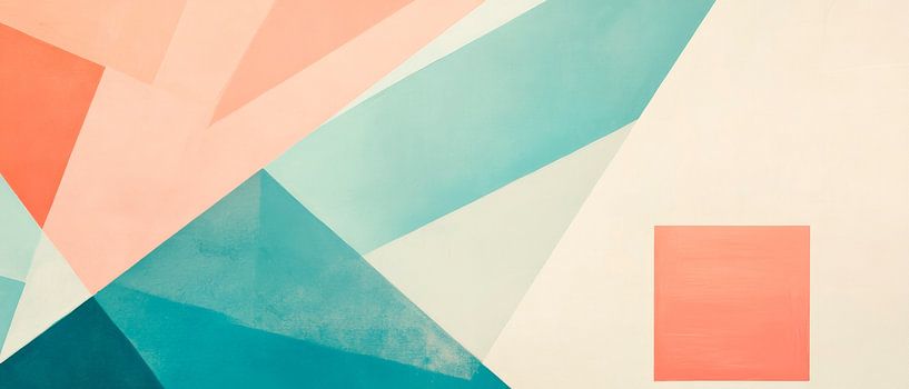 Geometrisch kleurenspel in pasteltinten van Poster Art Shop