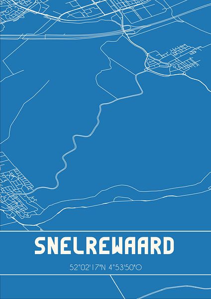 Blueprint | Carte | Snelrewaard (Utrecht) par Affiches de lieux