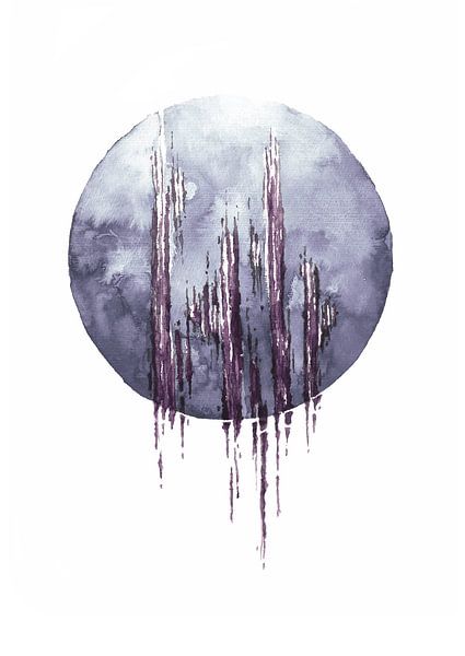 Aquarell Kreis lila von Ela Szczepaniak