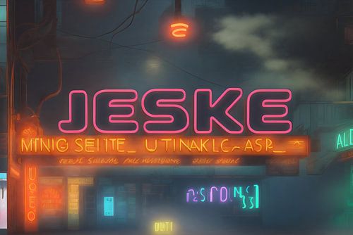 Typenschild Neon Jeske