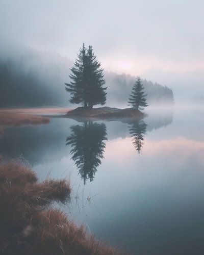 Autumn atmosphere at the lake