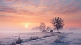 Gouden uur in de winter