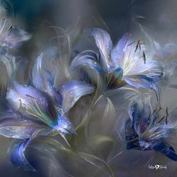 Blume in Blau von Gelissen Artworks