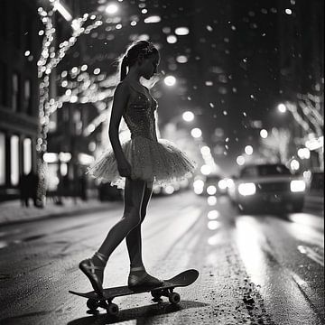 City Night Ballet: Skateboard in the Spotlight by Karina Brouwer