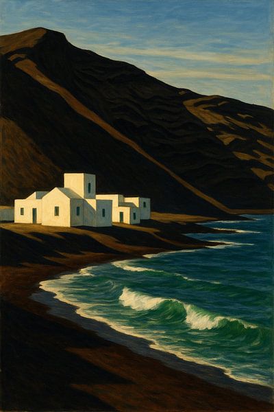 Lanzarote Coastal Stillness – Hopper-Inspired Ocean Scene by Travel Shop