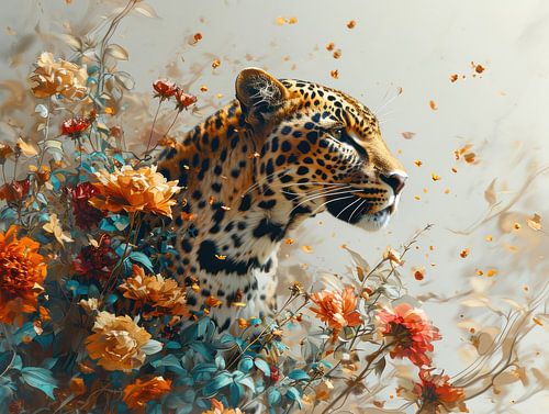 Leopard in Floral Splendour