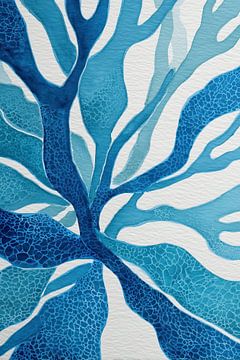 Watercolour abstraction in cool shades of blue by Thea