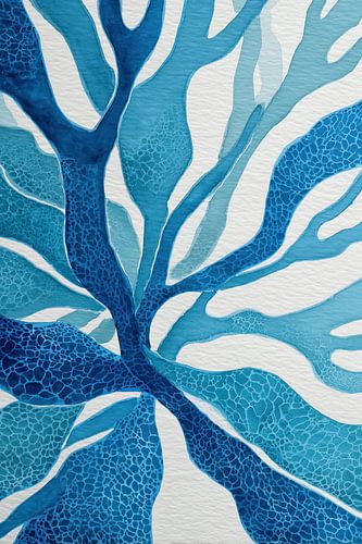 Watercolour abstraction in cool shades of blue by Thea