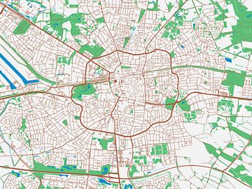 Kaart van Enschede in de stijl Urban Ivory van Map Art Studio