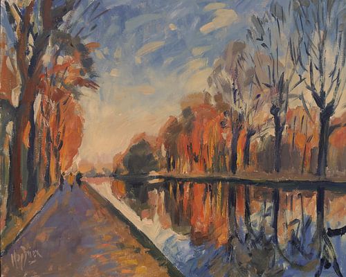 Leon, Jeanneke and Kristien along the Turnhout-Dessel-Schoten Canal