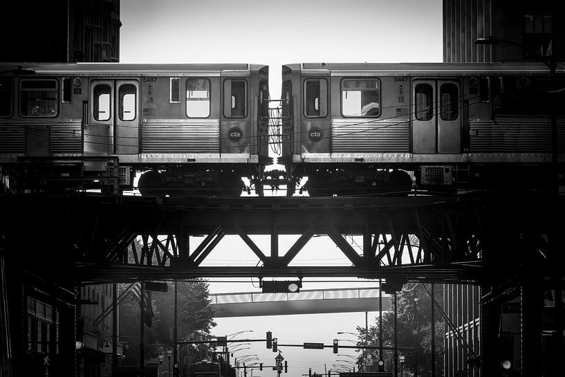 Chicago-Lauf in schwarz-weiß von Thijs Friederich