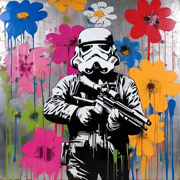 Hommage Banksy - We hebben bloemen nodig van Felix von Altersheim