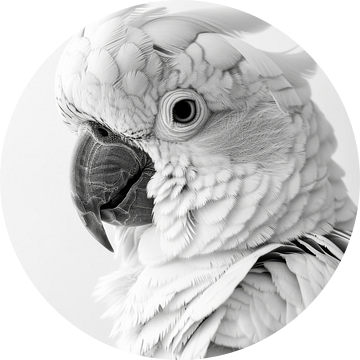 Kaketoe in zwart-wit