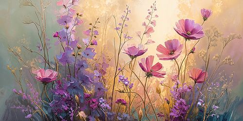 Purple Flower Field in Morning Light no.8